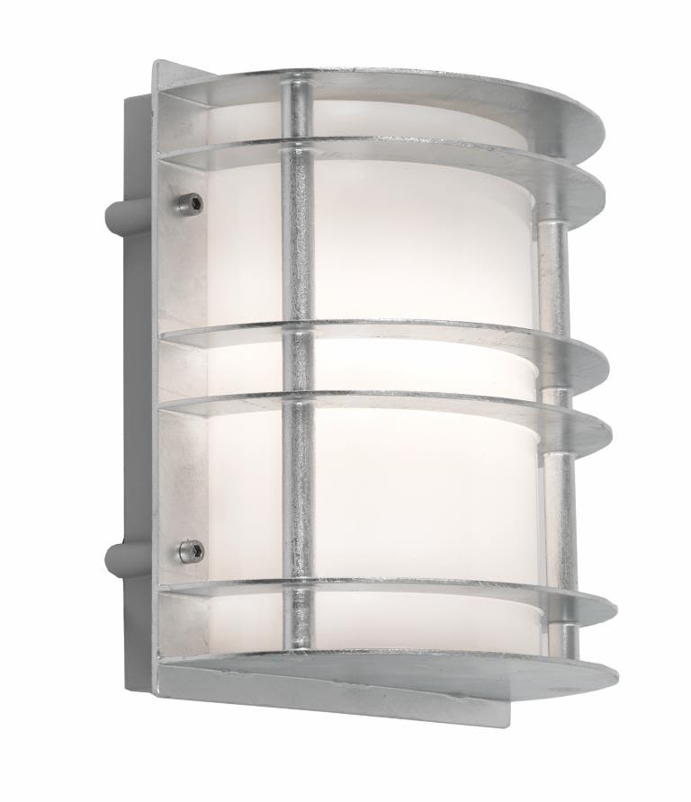 Norlys Stockholm 1600 Väggarmatur LED, 8,6W, 3000K, IP54, opal Galvaniserad