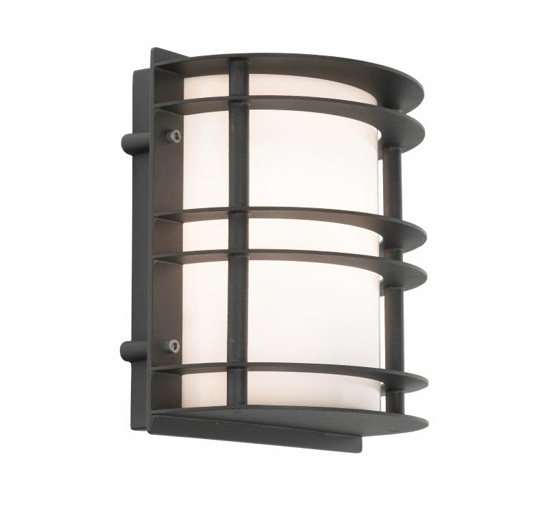 Norlys Stockholm 1600 Veggarmatur LED, 8,6 W, 3000 K, IP54, opal Svart