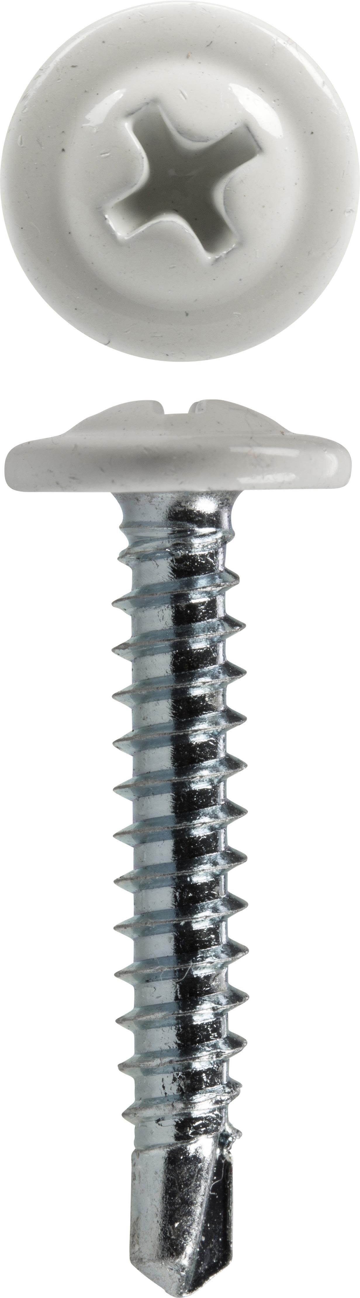 FIXX 1531679 Monteringsskrue 4,2 mm, borspiss, hvit 14 mm, 500-pakning