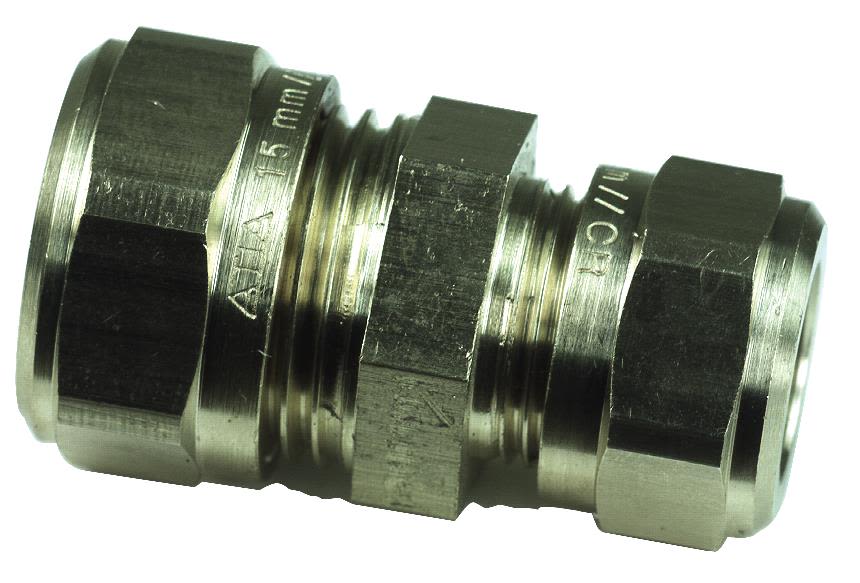 Gelia 3006111402 Klemringskobling lige, kobber-kobber, reduceret, messing 16 x 15 mm