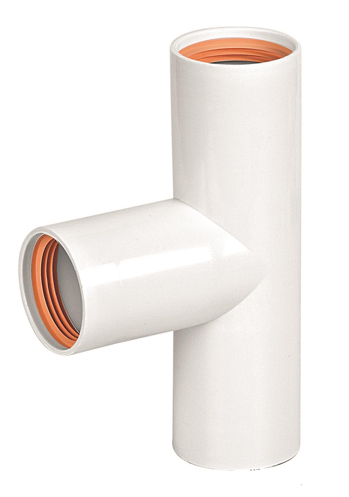 Faluplast 2316120 T-rör 3 muffar, med gummitätning 40 mm