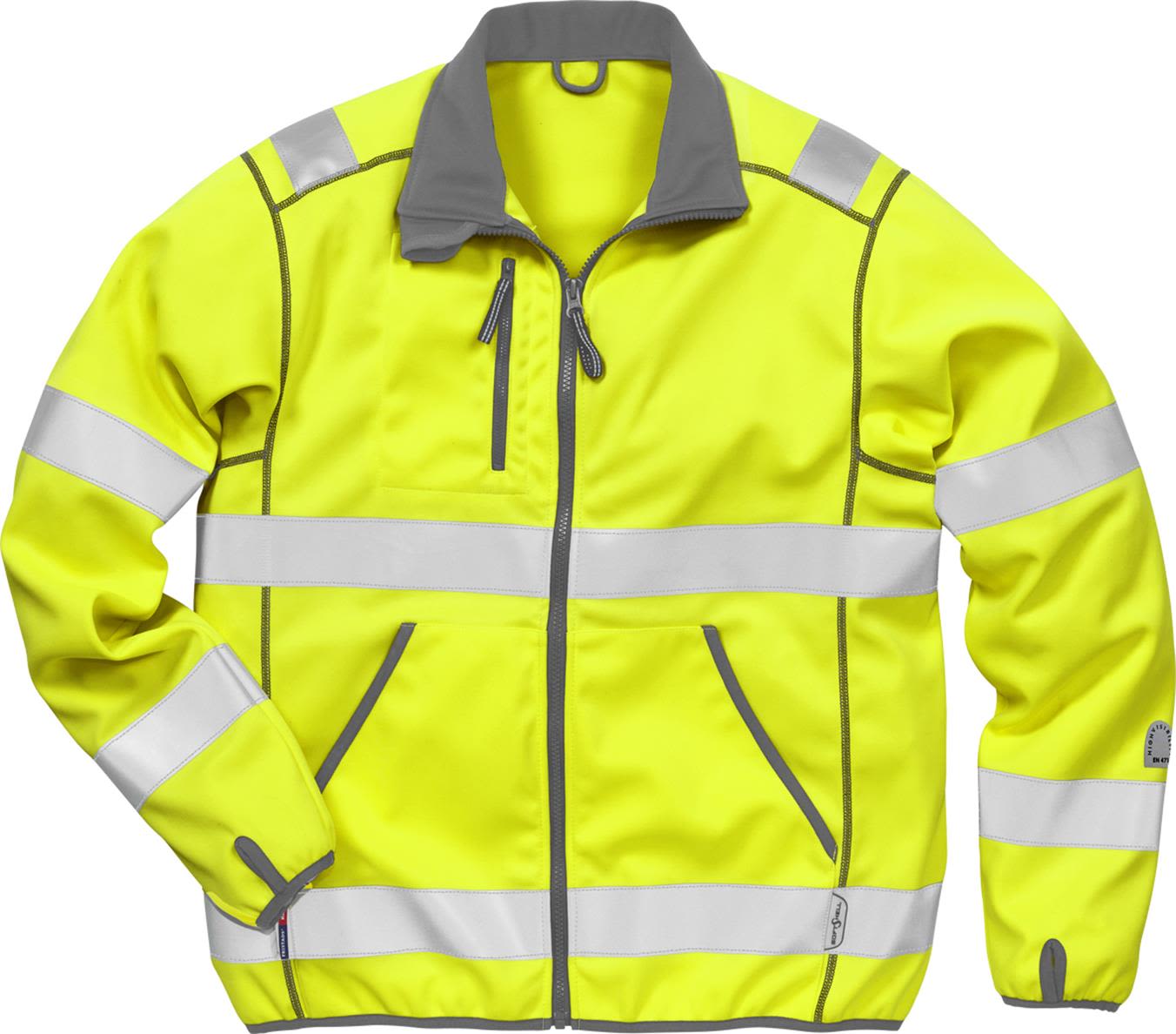 HI-VIS SOFT SHELL JAKKE GUL 3XL