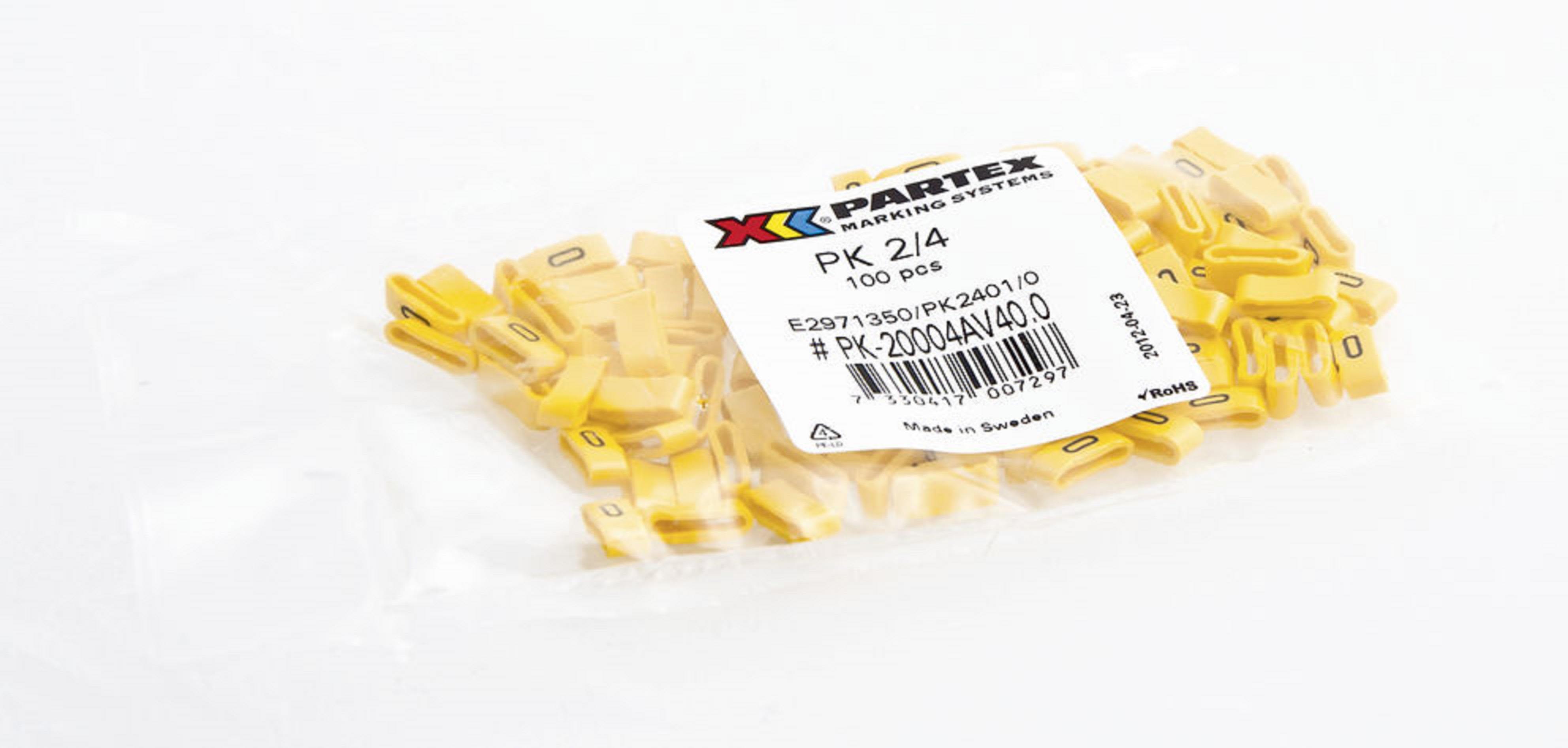 Partex PA2401/- Kabelmärkning +/-, Ø4-10 mm, 100-pack -