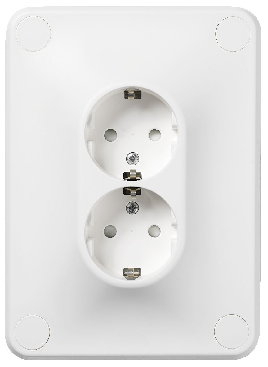 Schneider Electric WDE000925 Vägguttag 2-vägs, infällt, vit