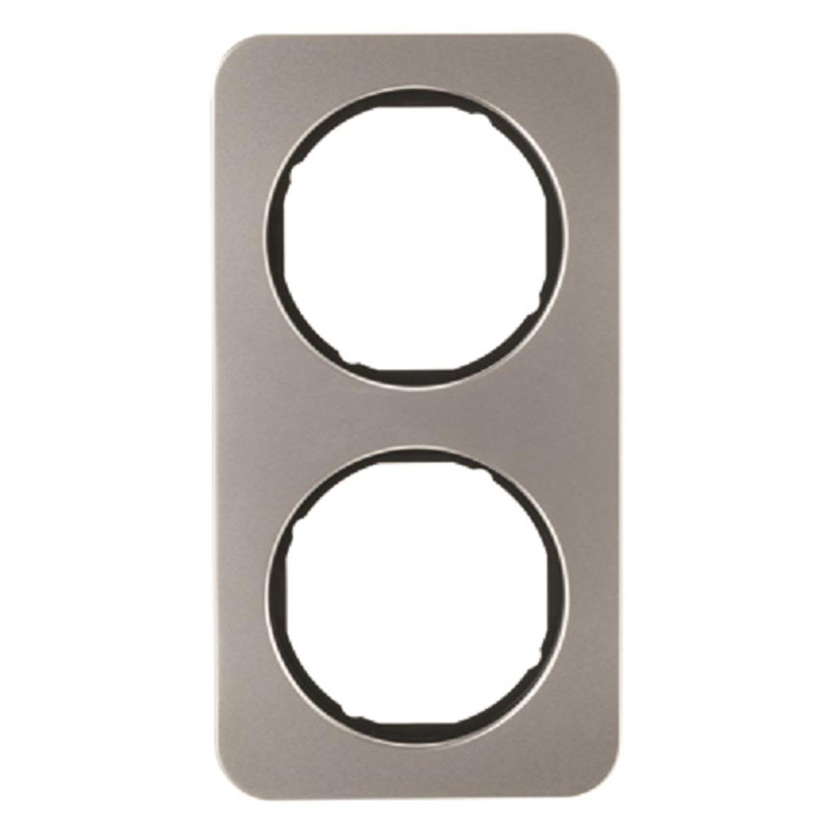 Hager 10122184 Täckram 2-fack, R.1 Aluminium/svart