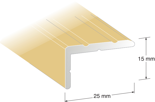 Duri 114902 Trappnos NO3-profil, silver 25 x 15 x 1000 mm
