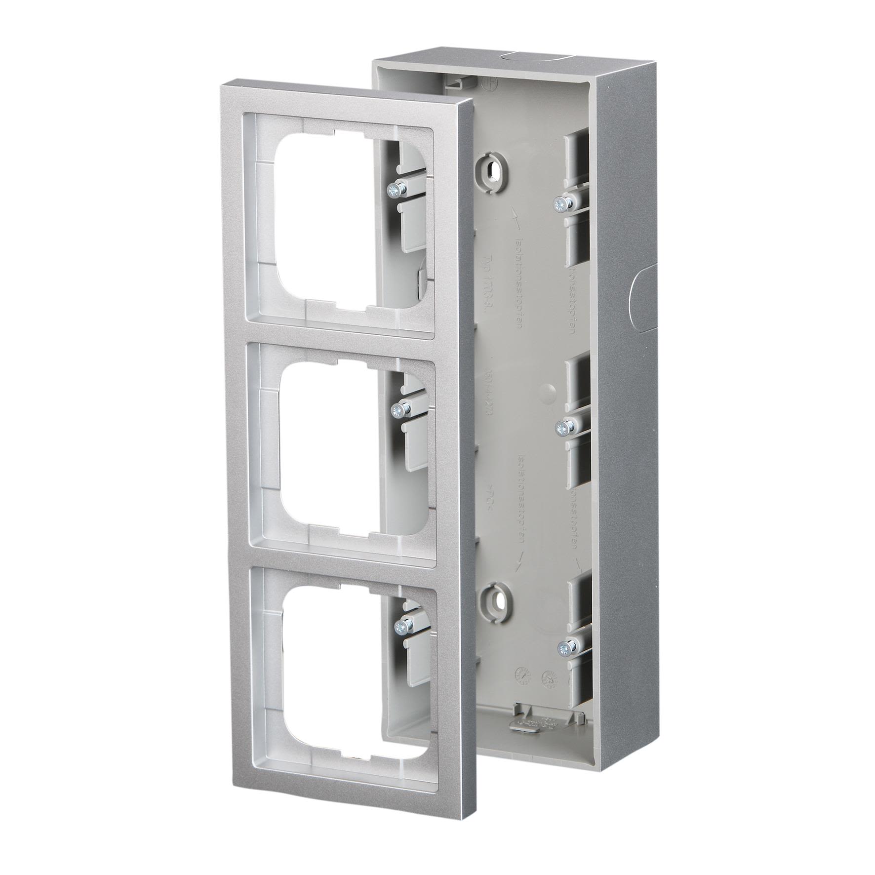 ABB Impressivo Förhöjningsram aluminium 3-fack