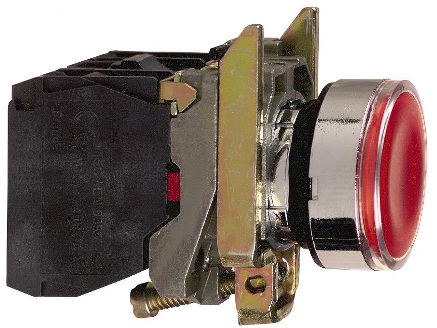 Schneider Electric XB4BW34M5 Tryckknapp röd, 1SL+2BR