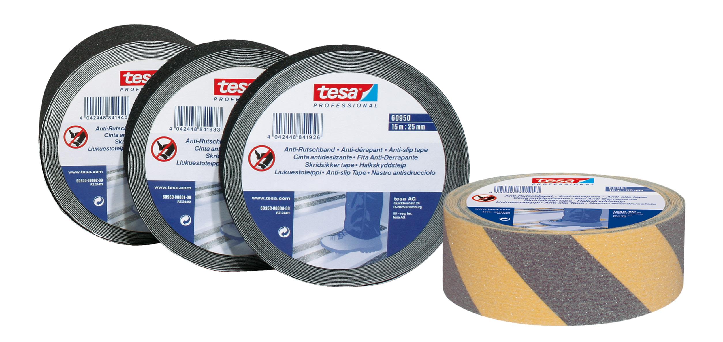 Tesa 60950 Halkskyddstejp 15 m x 50 mm, svart