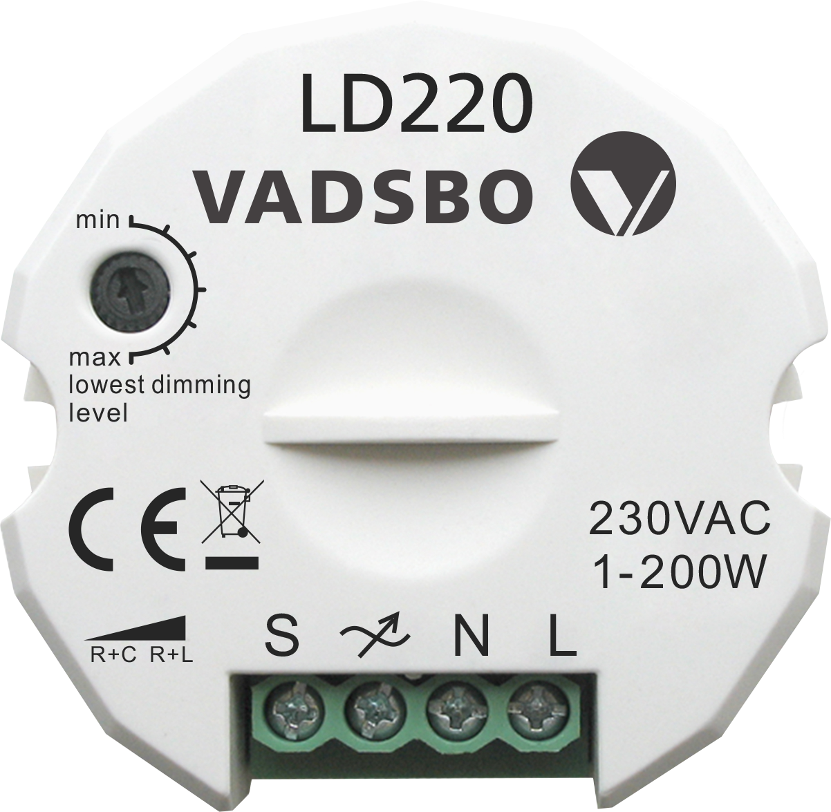 Vadsbo V4022020IB Tryckknappsdimmer 240V, IP20