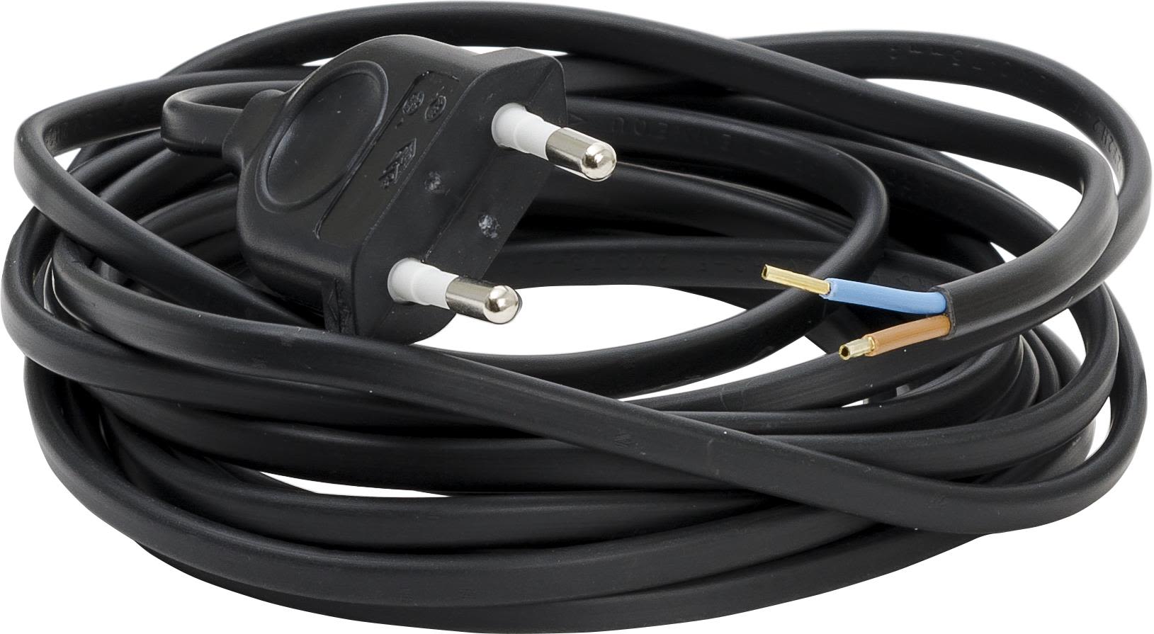 Gelia 90009529 Lampsladd Skalad ände, europapropp Svart