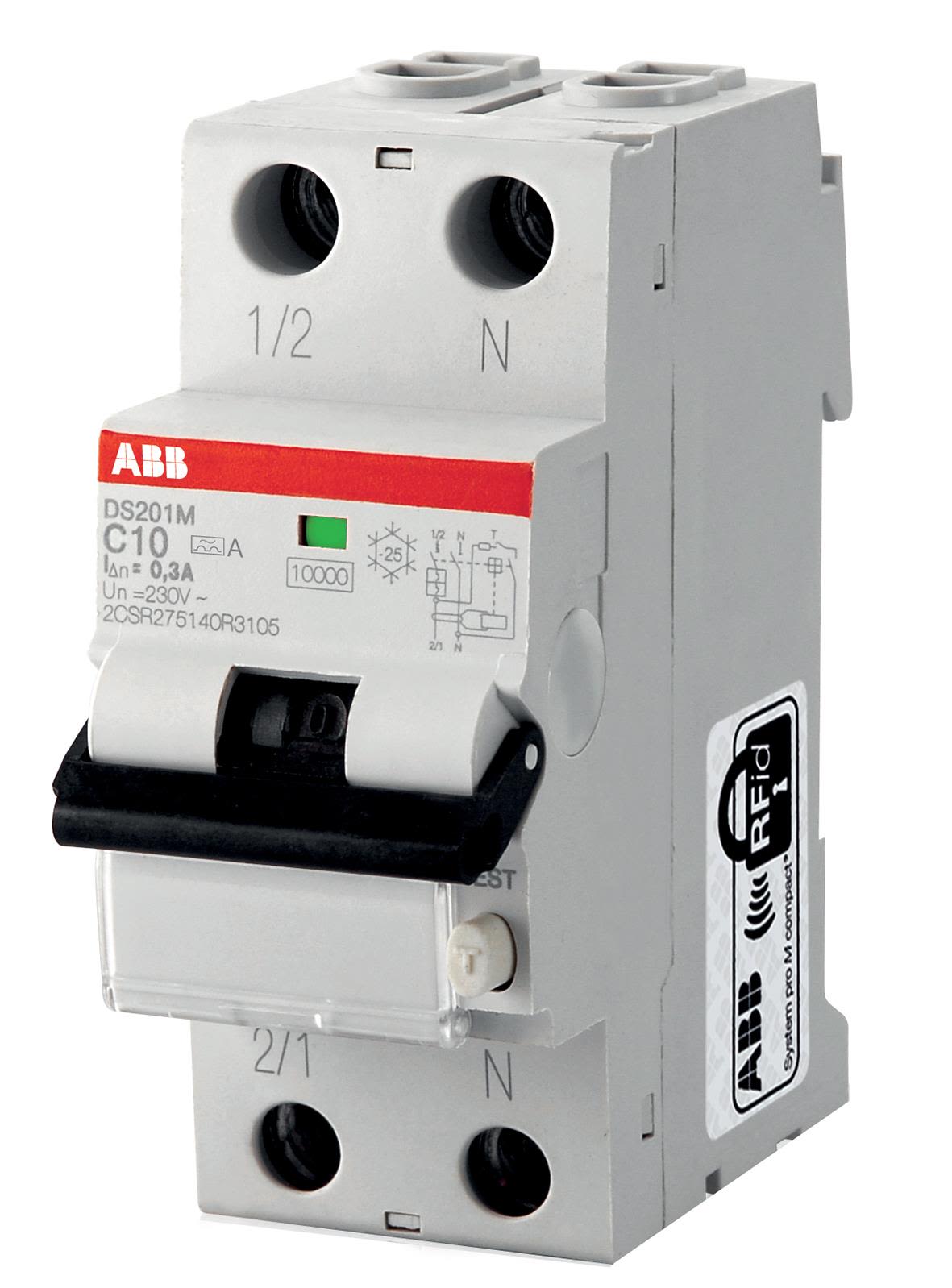 ABB 2CSR275180R1204 Personskyddsautomat 10kA, C-karakteristik, typ A DS201M C20 A30