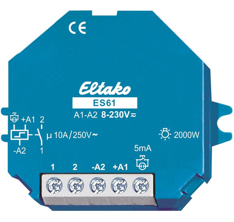 Eltako ES61-8-230V Relä 1 slutande, 8-230V AC/DC, 10 A