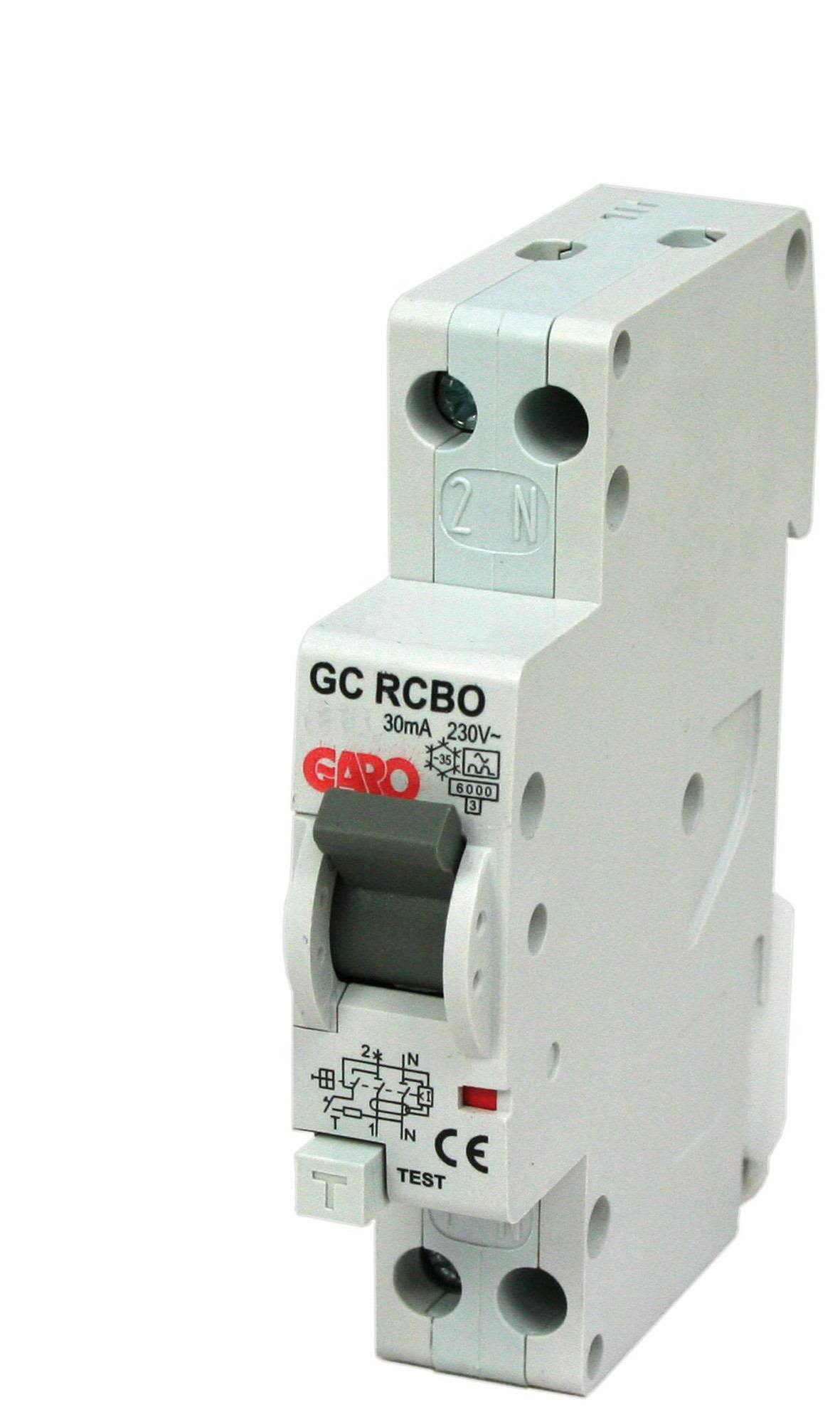 Garo RCBO GC B6A 1+N Personskyddsautomat 2-polig, 1 modul 6 A