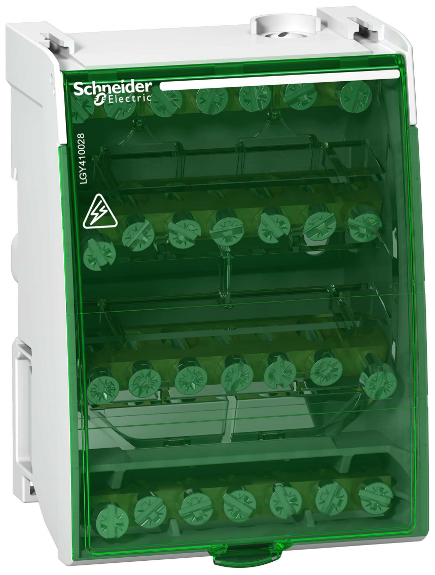 Schneider Electric LGY410028 Distributionsblock 4 pol, 100 A, 4x7 skruvanslutningar