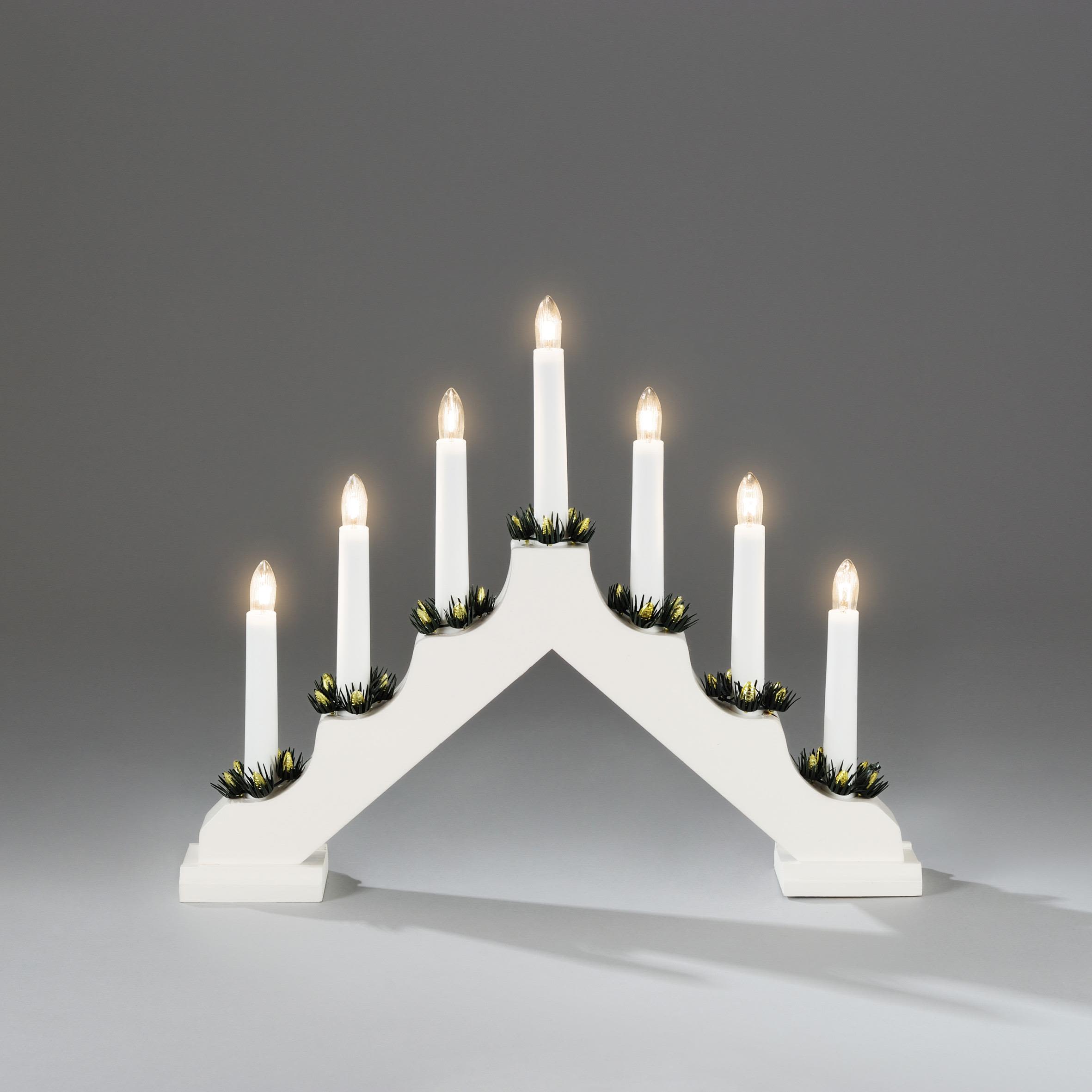 Konstsmide 2262-210 Adventsljusstake 7 ljus vit