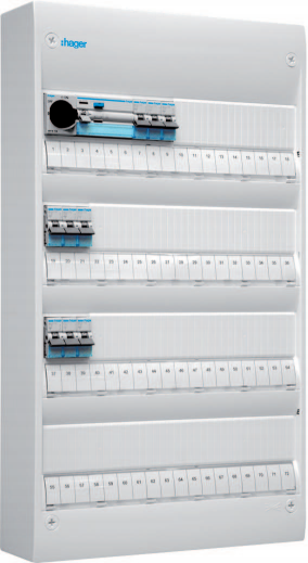 Hager GD418SF Centralapparat Typ: Gamma, IP30 4 x 18 moduler