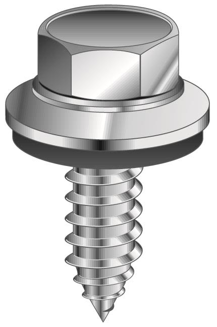 Ejot 810211 Byggskruv med gummitätning, för lättbalk, 250-pack 6,3 x 19 mm