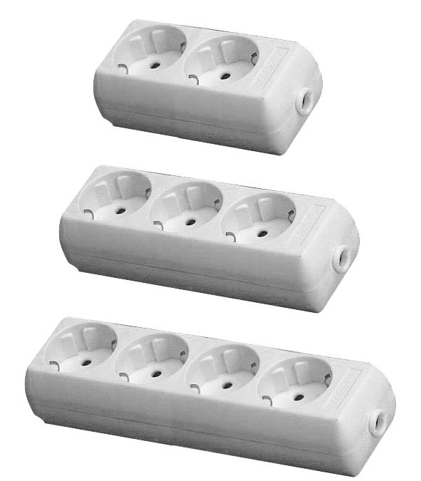 LKB 2403247 Grenuttag jordat, utan kabel, utan petskydd, 2-väg Grå