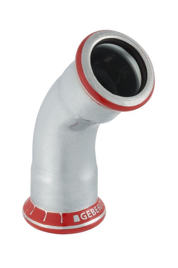 Geberit 1551096 Böj 45°, 2 muff, pressmuff x spetsände 18 x 18 mm
