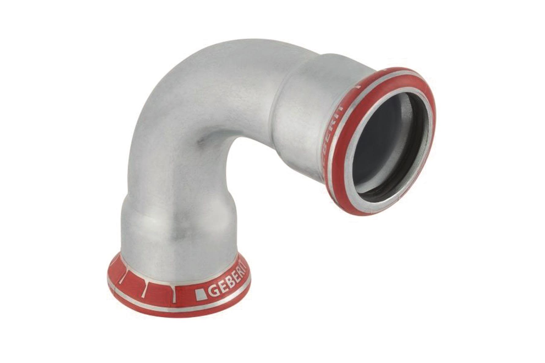 Geberit 1551947 Bøy 90°, 2-muffe, galvanisert 76,1 x 76,1 mm