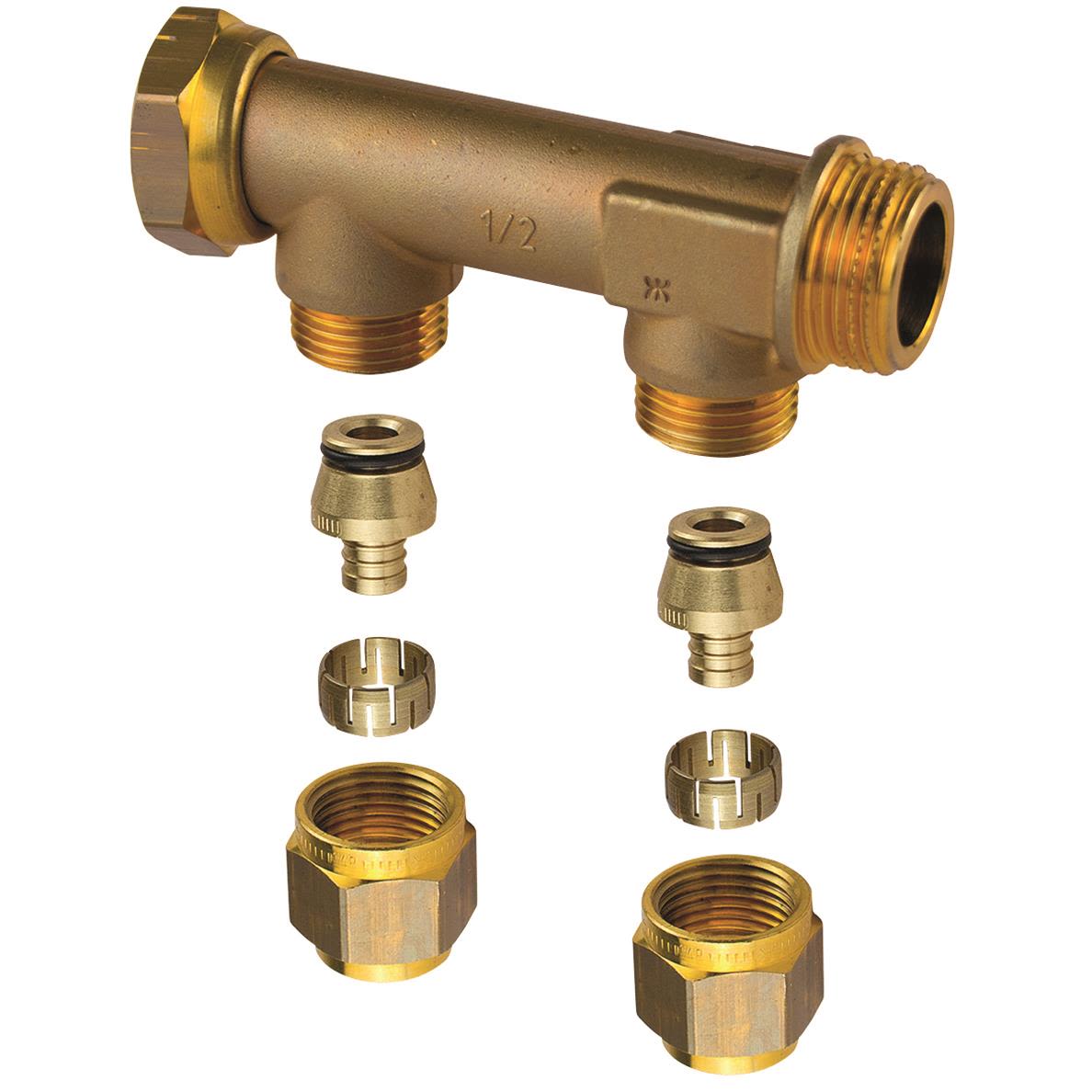 Uponor Aqua PLUS Fordelerrør 15 x 2,5 mm, G20 2-pinde