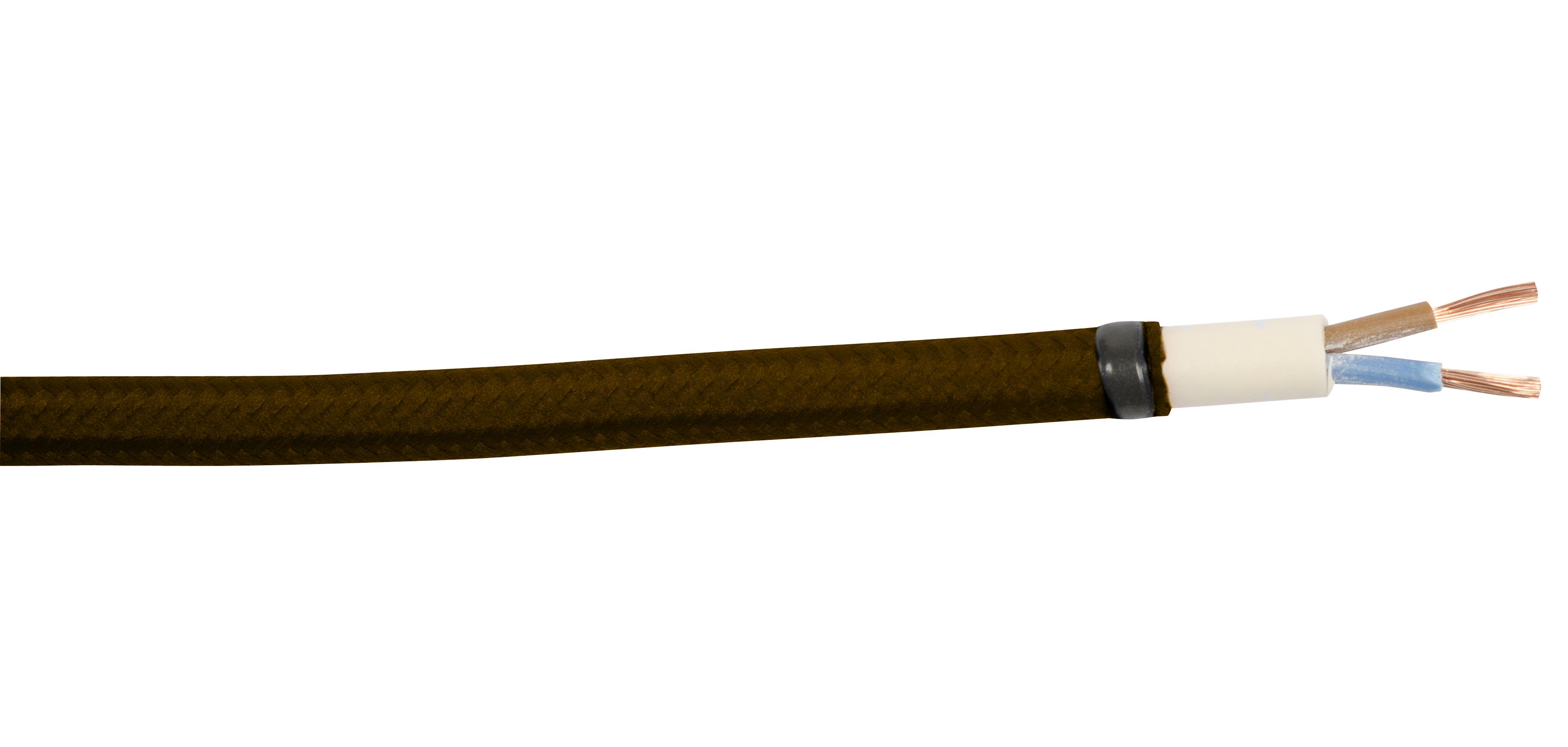 Gelia 4070910011 Tekstilkabel SKK, 2X0,75, 25 m bobin Brun