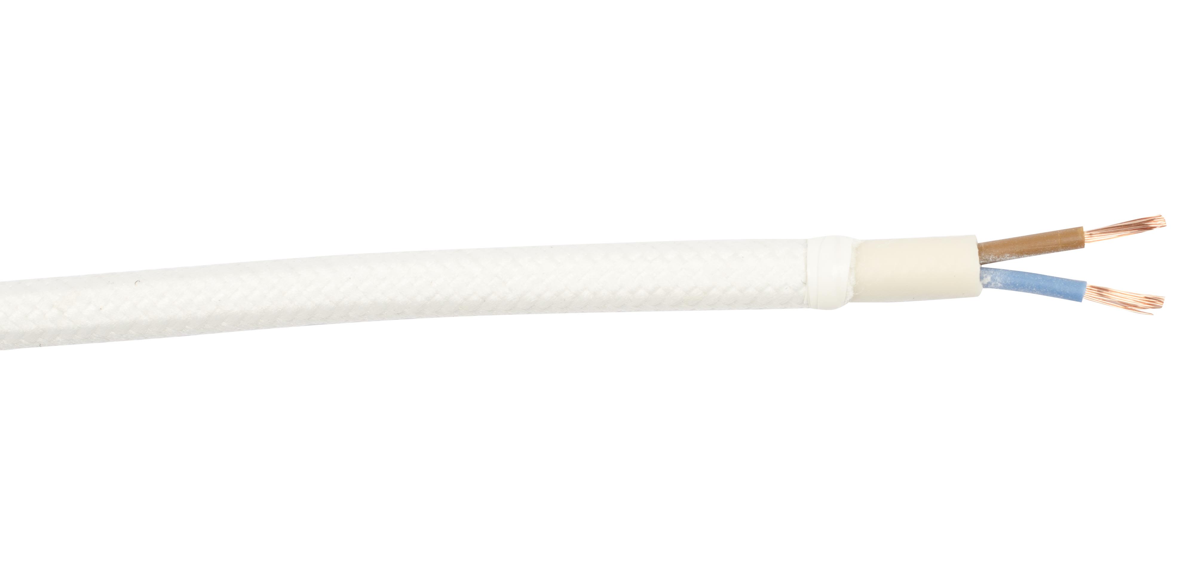 Gelia 4070920071 Tekstilkabel SKK, 3G0,75 25 m bobin Hvit