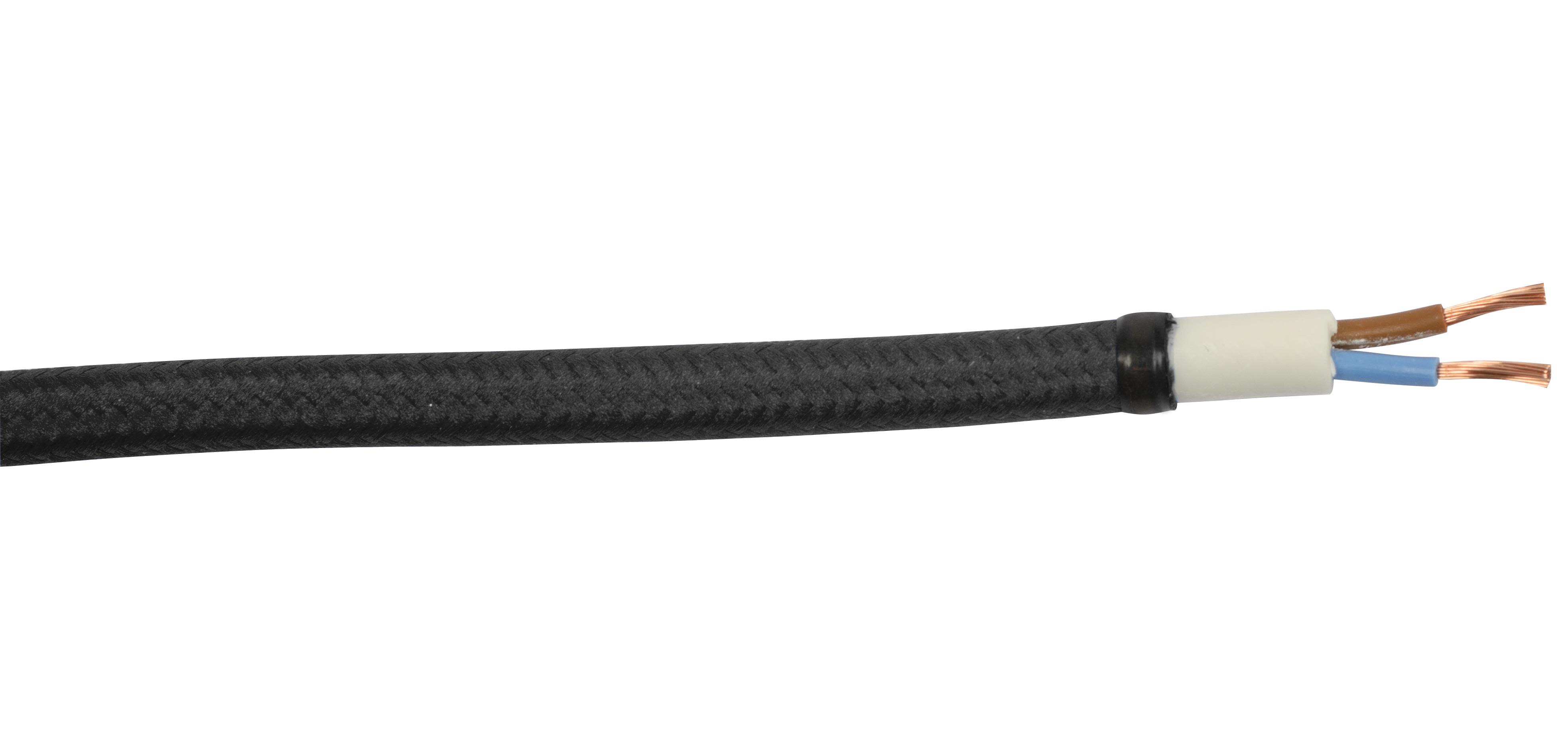 Gelia 4070910081 Tekstilkabel SKK, 2X0,75, 25 m bobin Svart