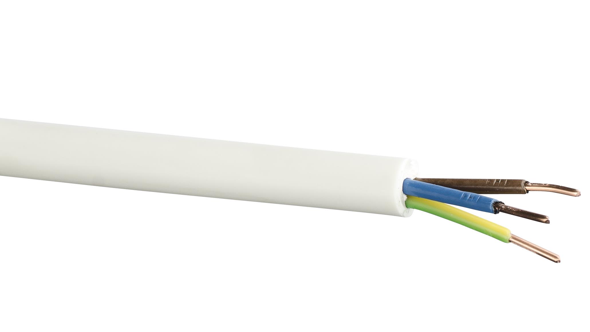 Gelia 4014103152 Kabel EQQ 3G1.5, hvit 5 m