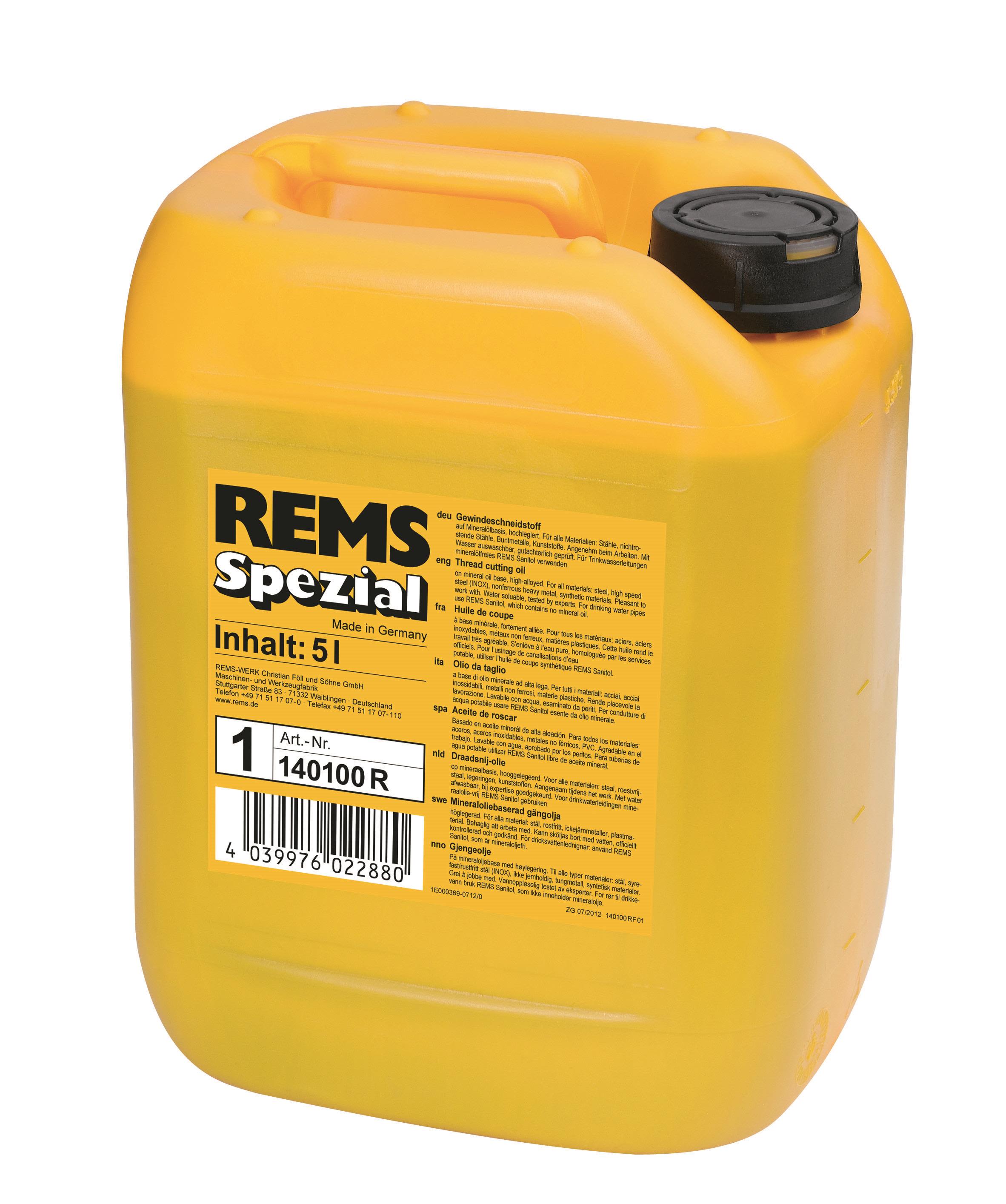 REMS Spezial Gängolja mineralisk 5 l, dunk