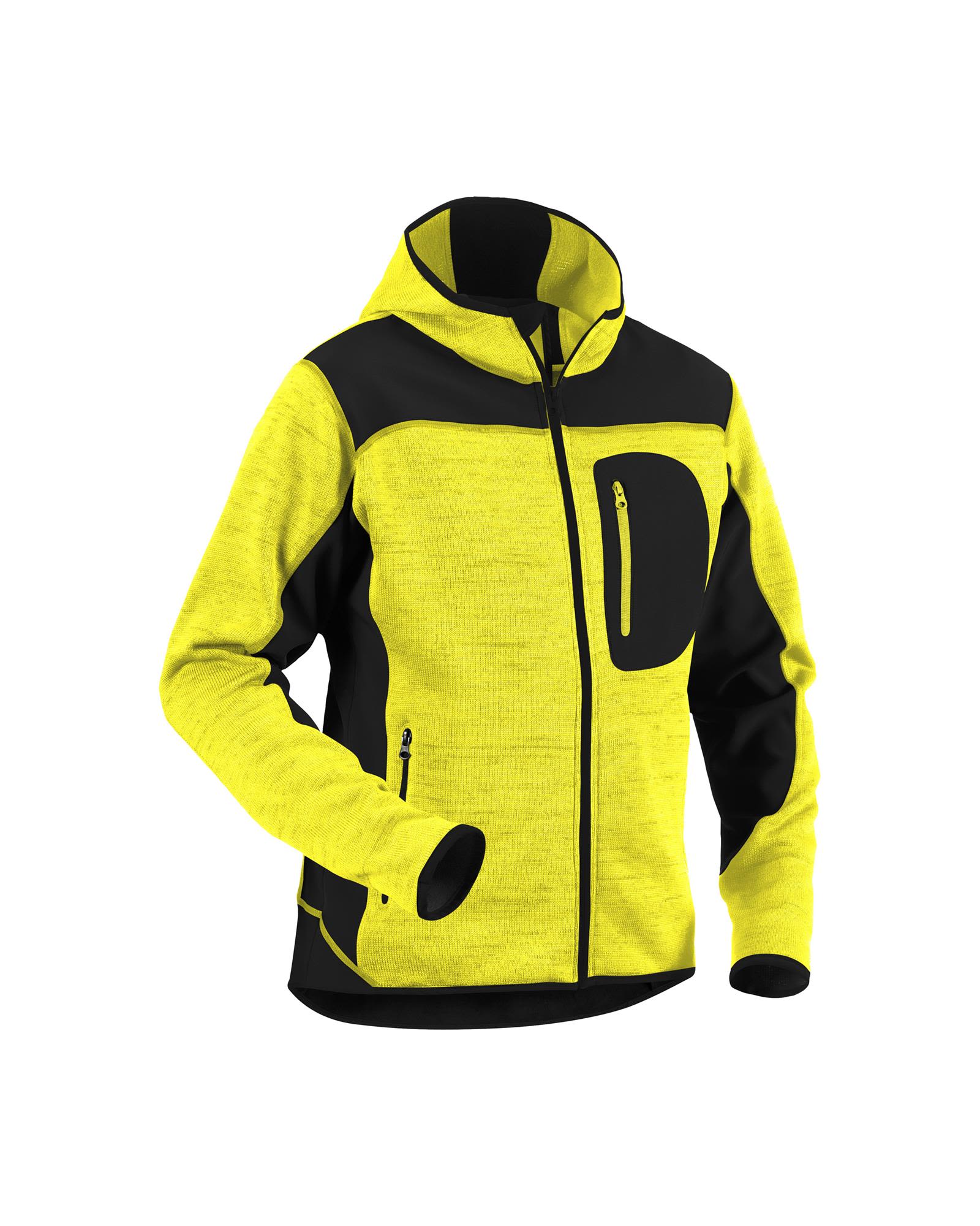 Blåkläder strikket jakke 49302117, med hette, gul/svart størrelse 2XL