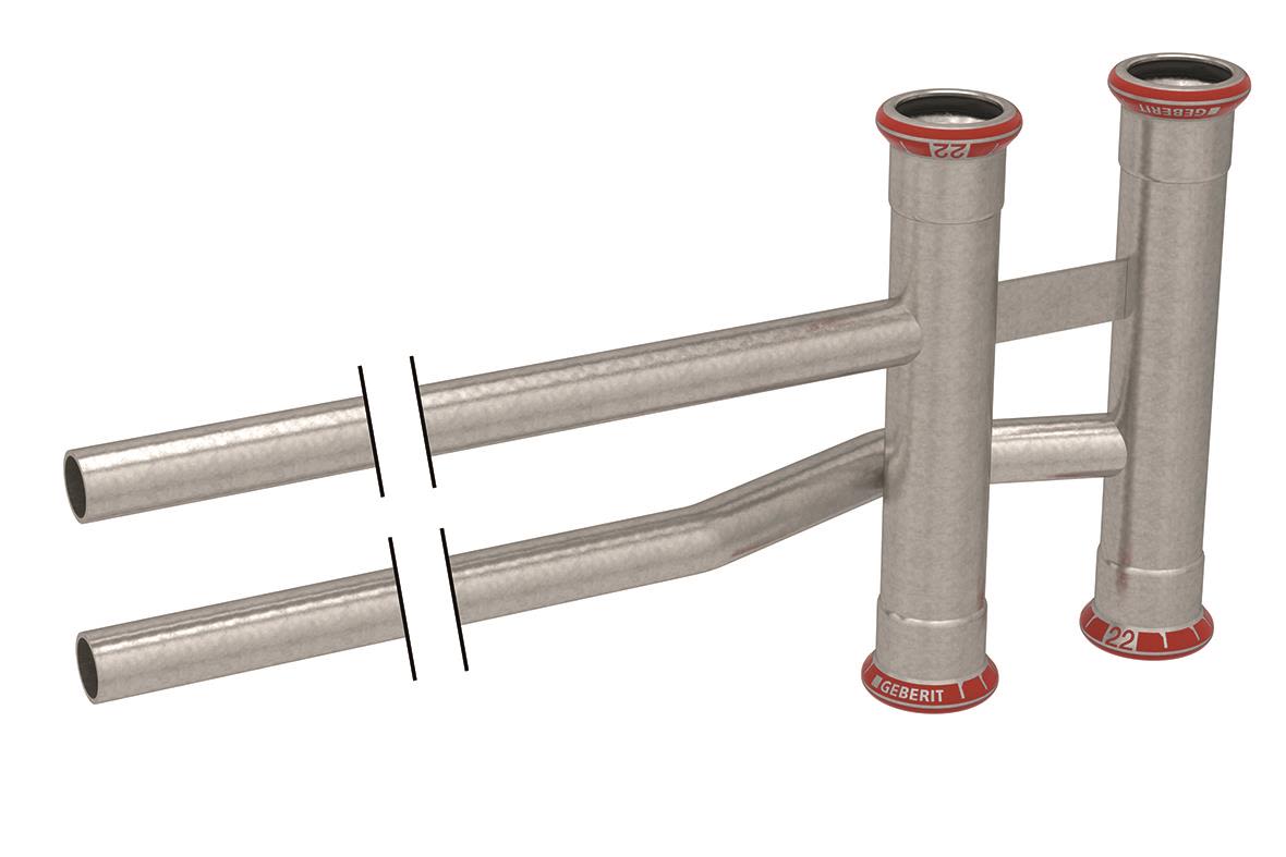 Geberit 1550891 Stamfördelare elförzinkad 22 x 22 x 15 mm
