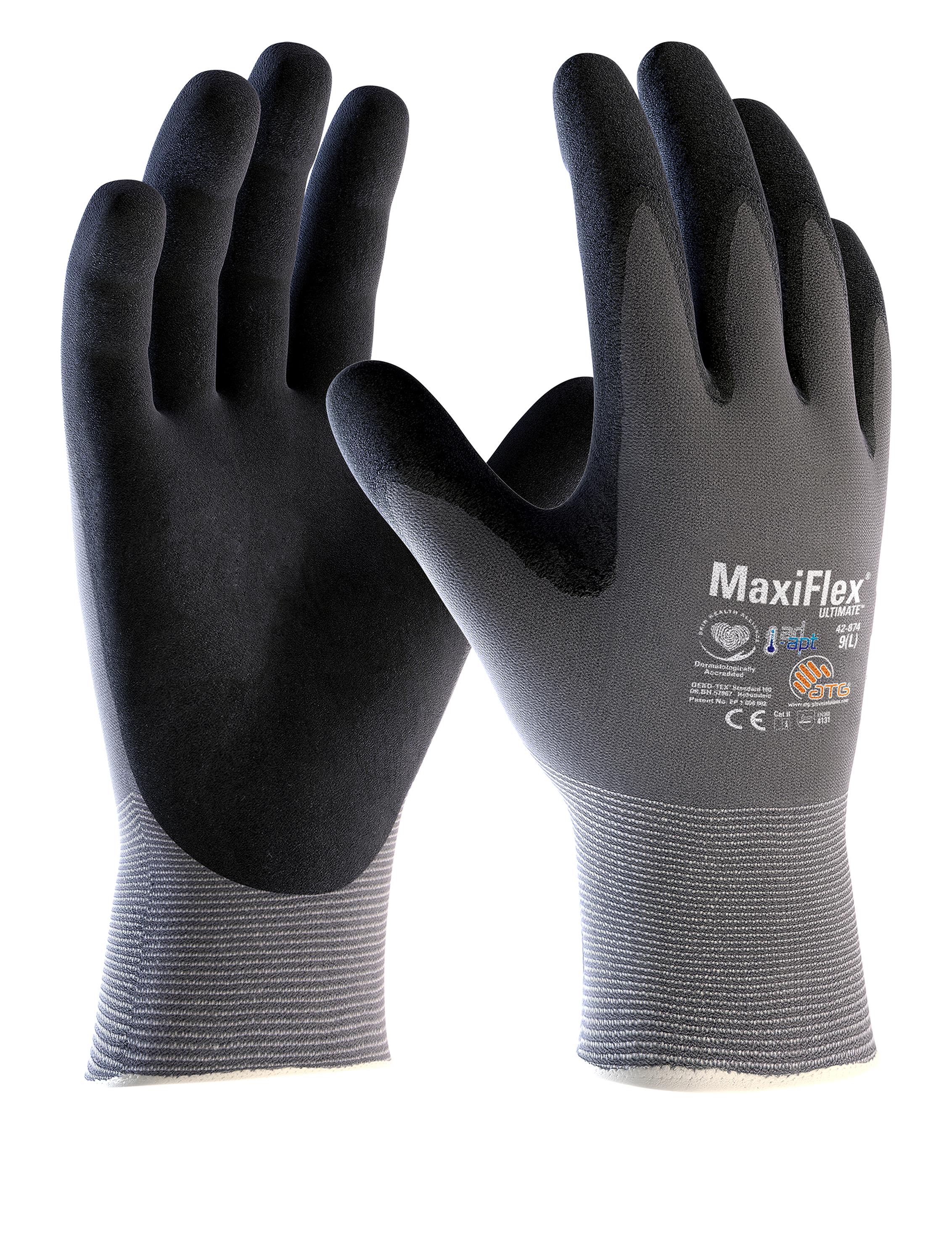 ATG MaxiFlex 42-874 Ultimate Adapt Montagehandske grå/svart 9