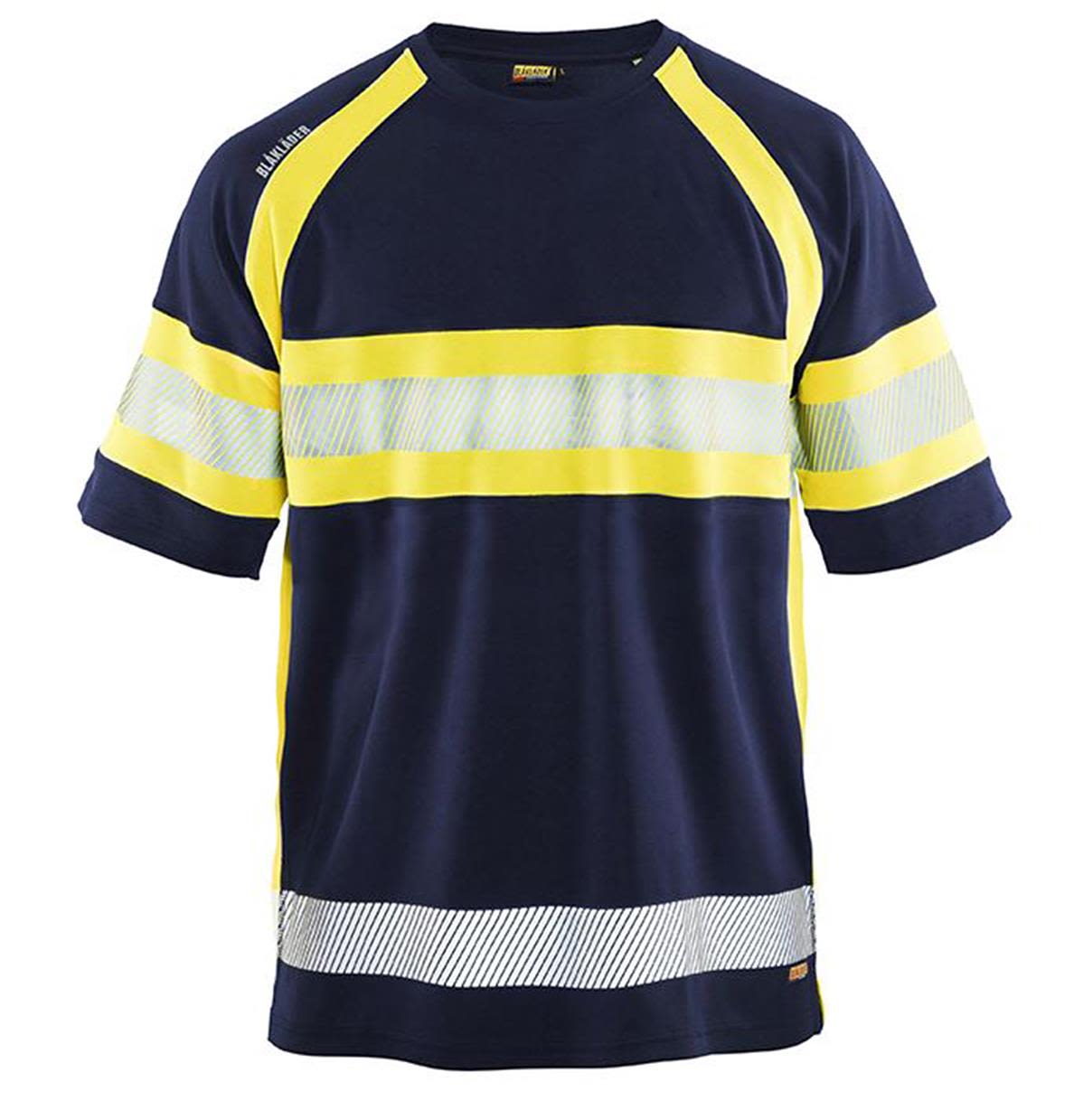 Blåkläder 3337105189335XL T-shirt marinblå/varselgul, UV-skyddad Marinblå/Varselgul