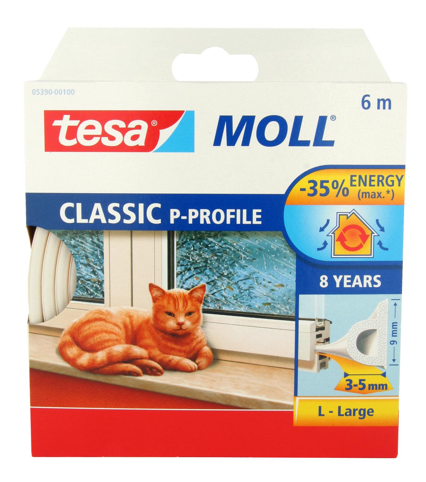 Tesa P-list 55703-00100-00 Tätningslist EPDM, 100 m, 9 mm x 5.5 mm