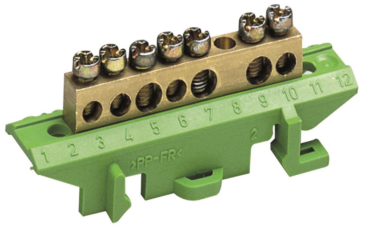 Hager KM07E Jordplint 60 A, mässing 3x16 + 4x10 mm²
