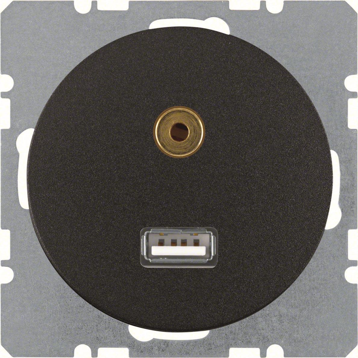 Hager 3315392045 Multimediauttag R.1/R.3 Svart
