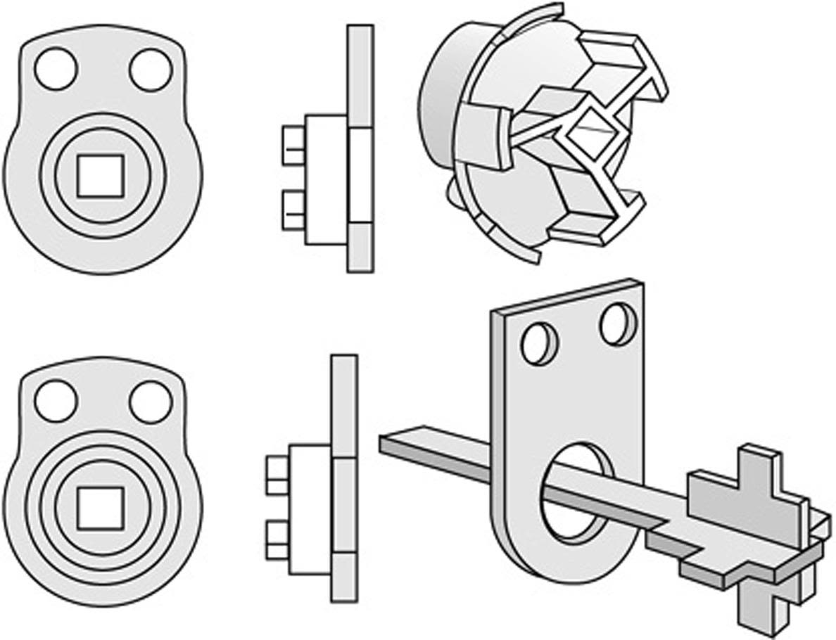 ASSA 802252100057 Mutterbricka med 2 st M5-muttrar