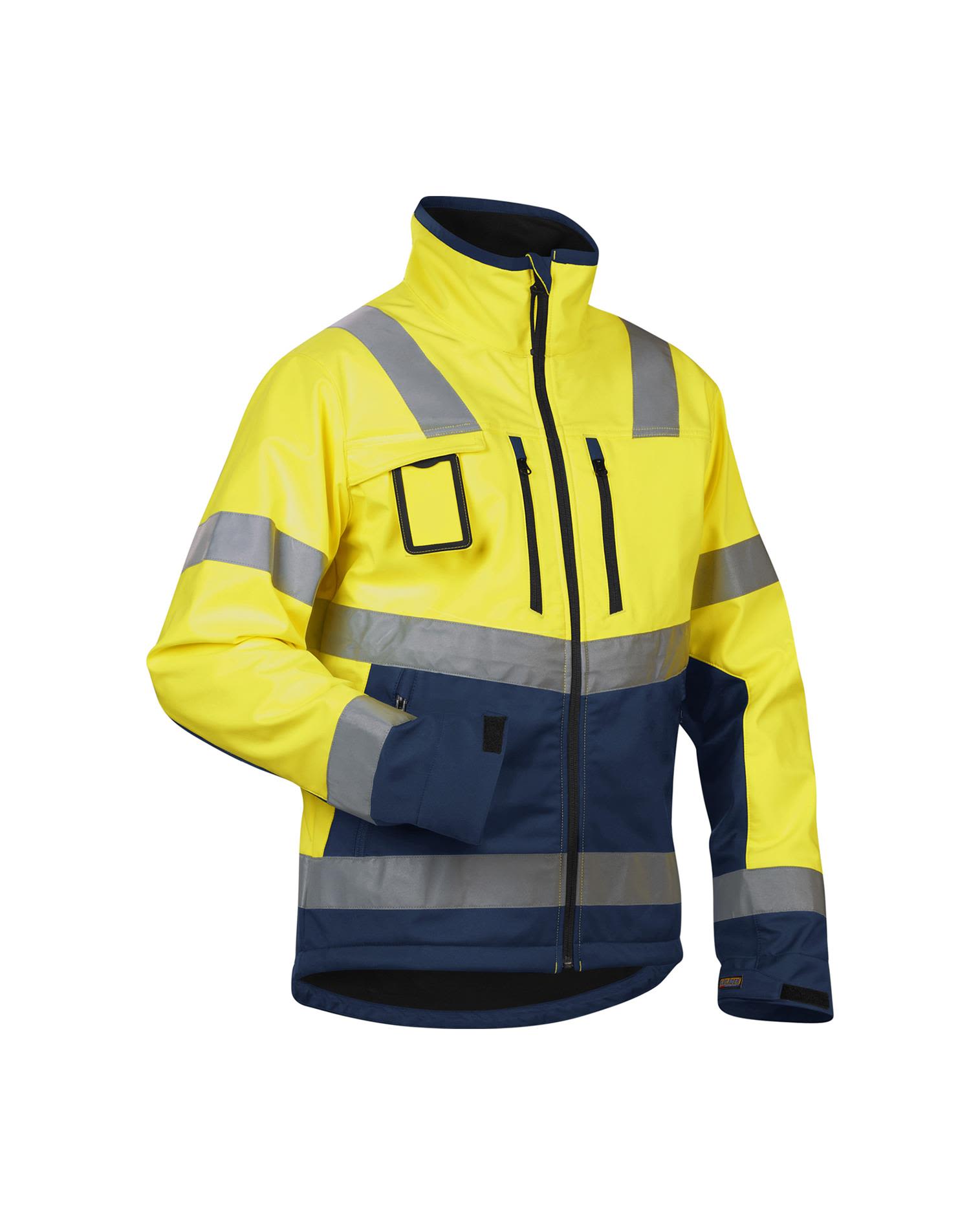 Blåkläder 490025173389XL Softshelljakke varselgul/marineblå, varseljakke Varselgul/Marineblå
