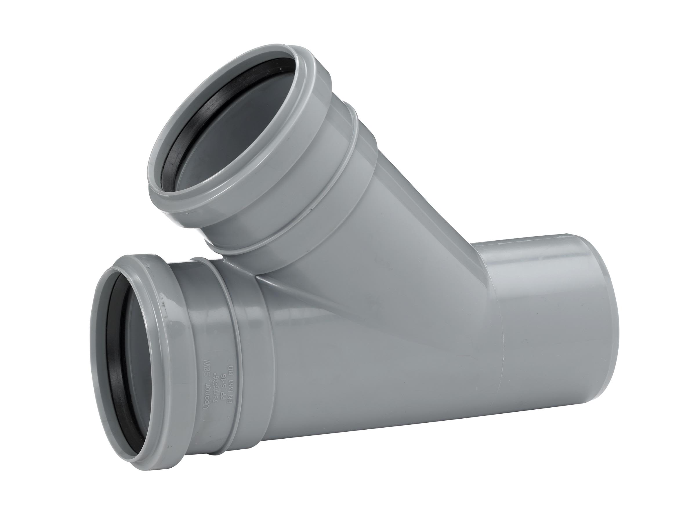 Uponor 3002600721 Grenrör 45° 75 x 75 mm