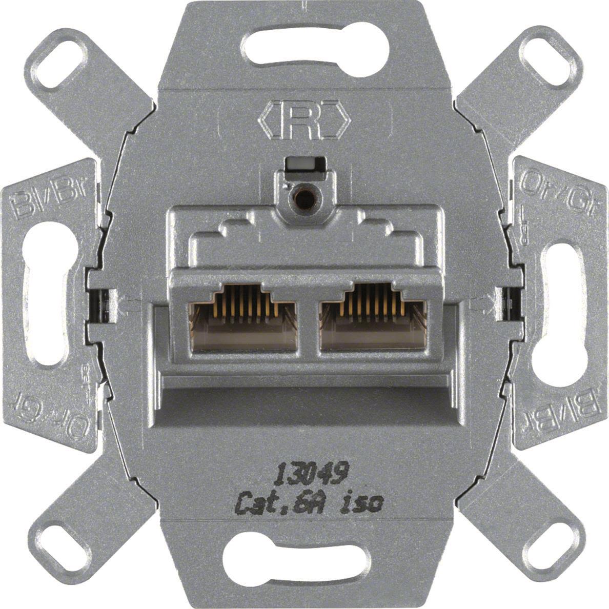 Hager 4587 Datauttag 2xRJ45, cat 6, skärmad