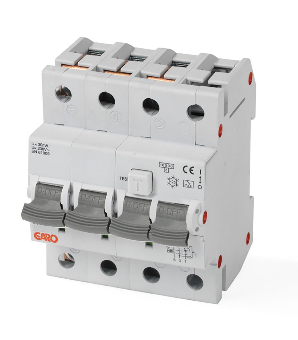 Garo RCBO GS B25A 4P Personskyddsautomat 4-polig, 230V 25 A