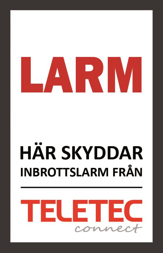 Teletec Connect 111854 Larmskylt skruvmontage 191 x 297 mm, dubbelsidig