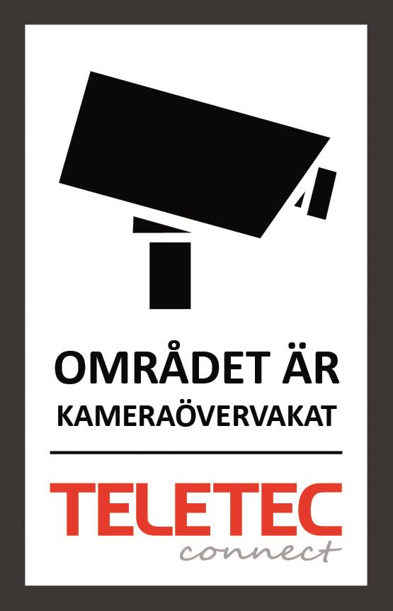 Teletec Connect 111855 Kameraskylt självhäftande, 47 x 73 mm