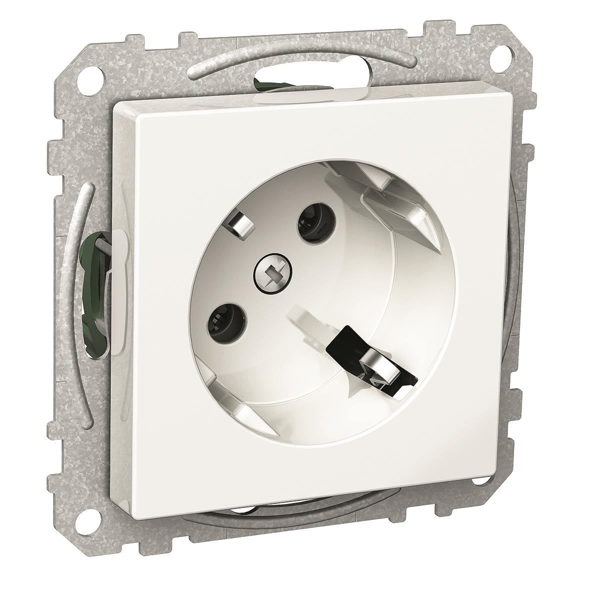 Schneider Electric Exxact WDE002330 Vägguttag 1-vägs, jordat, 45gr, vit