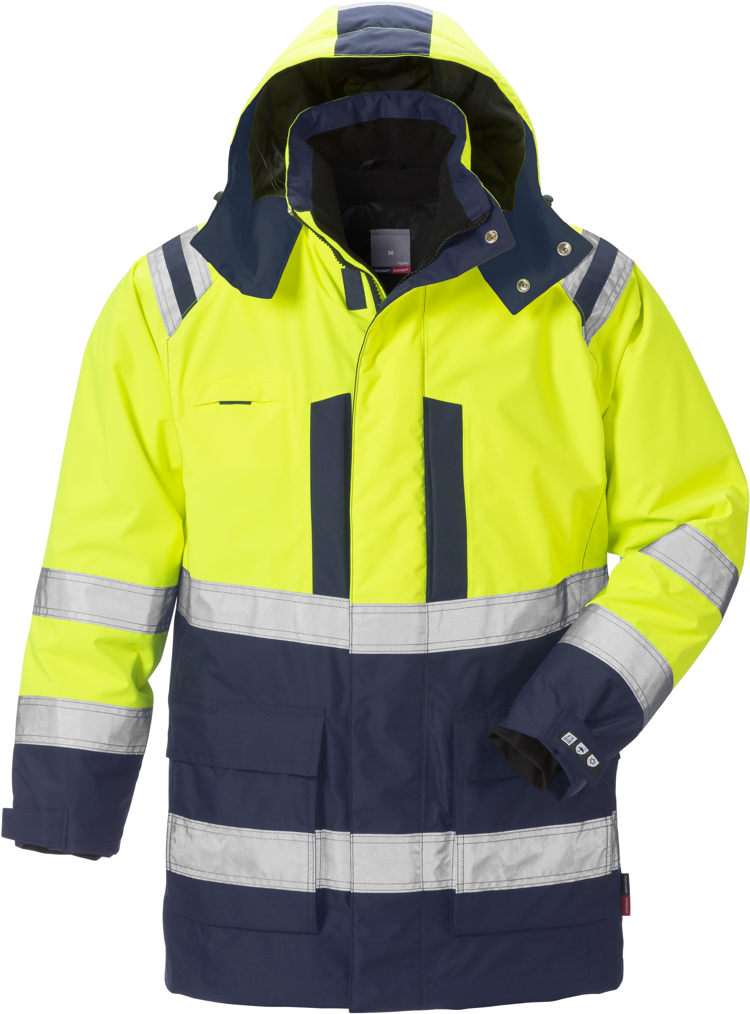 Fristads 4036 GTT Vinterparka Høj synlighed gul/marineblå Hi-Vis gul/marineblå
