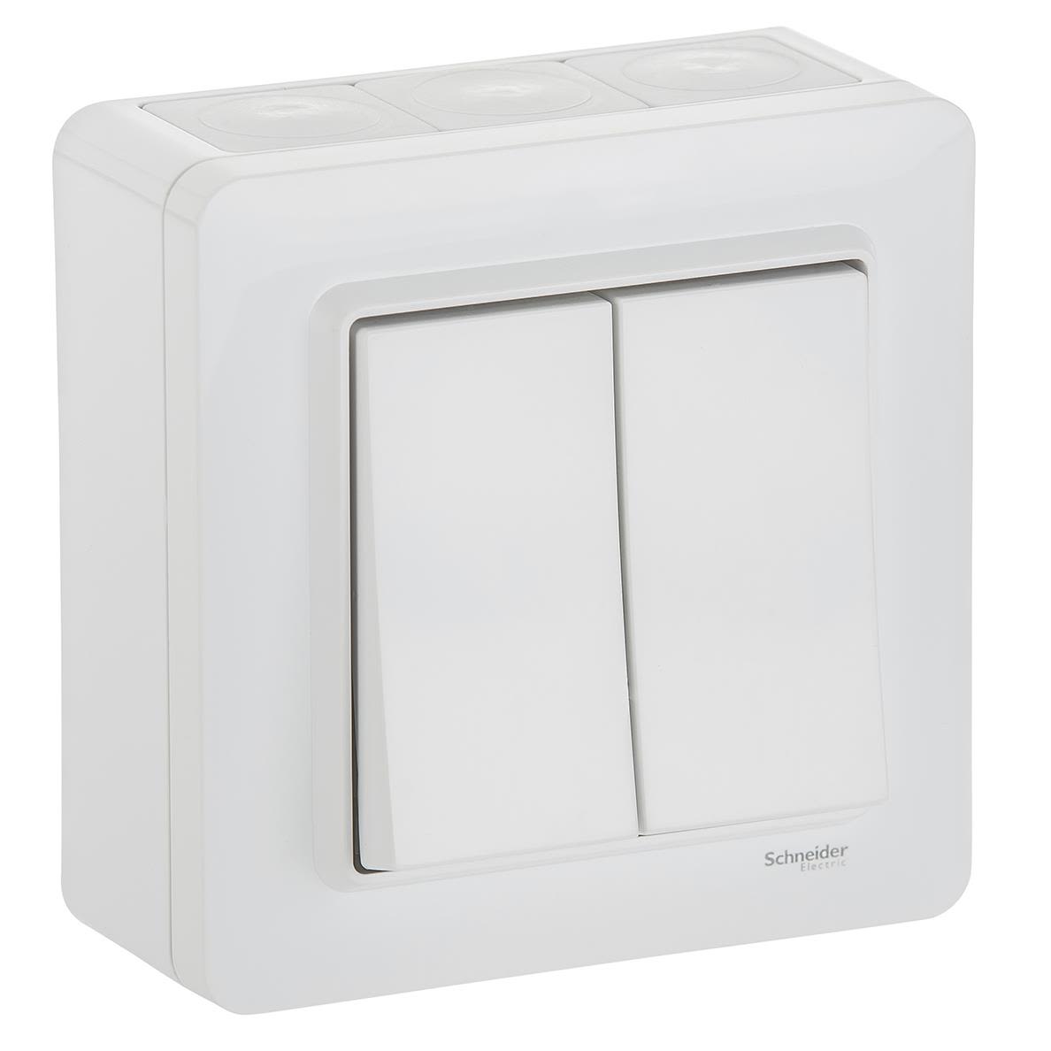 Schneider Electric WDE002974 Strömbrytare utvändig, IP44, vit Kron