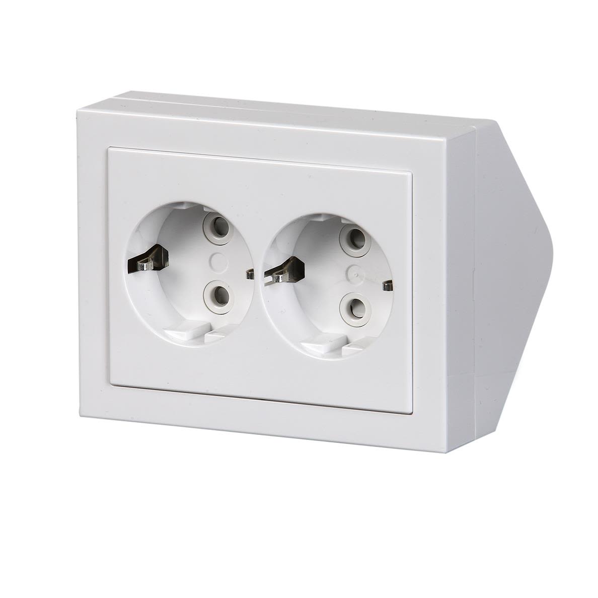 ABB Impressivo Hörnbox 2-vägs, jordat, utanpåliggande Vit