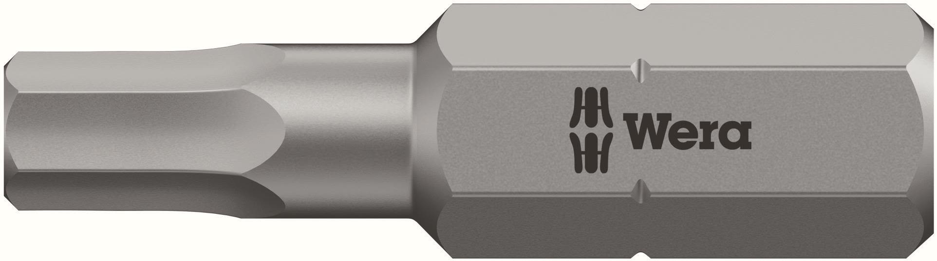 Wera 05056320001, 1 stykker, Hex (metrisk), 4 mm, CE, GS, DVE, 25 mm, 25,4 / 4 mm (1 / 4)